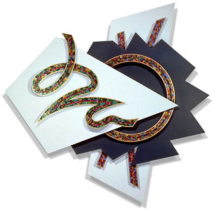 Jack Reilly Painting Shaped Canvas Abstraction