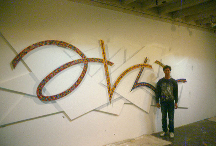 Jack Reilly with painting commission for American Airlines, 1990